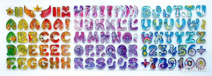 Магнитный алфавит (латиница) + магнитные цифры