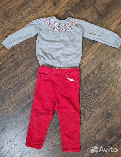 Джинсы Kotton и свитер Mothercare 80-86