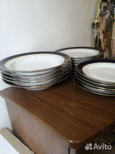 Тарелки Дулево(16 шт) кобальт 89г