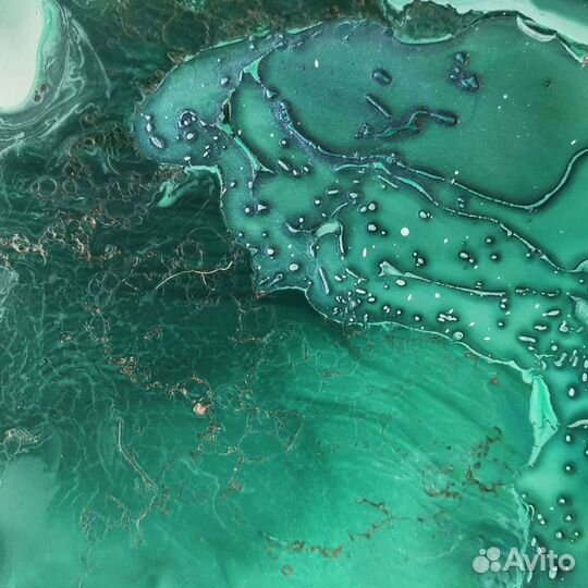 Абстрактная картина в технике Жидкий акрил Морская