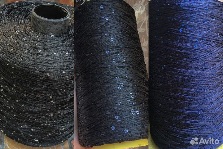 Пряжа с пайетками блестящая люрекс подмот