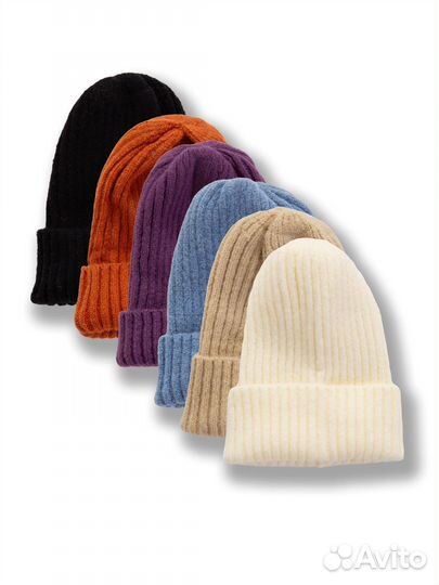 Двойная теплая шапка мелкой вязки Оптом e-8260