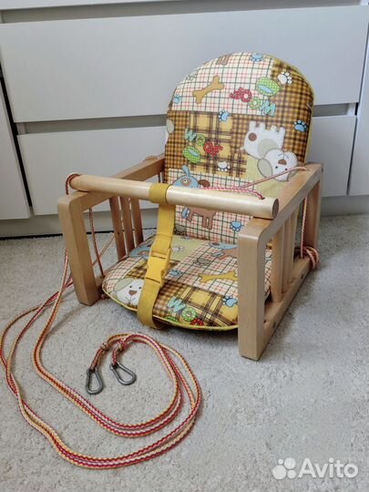 Качели детские подвесные деревянные