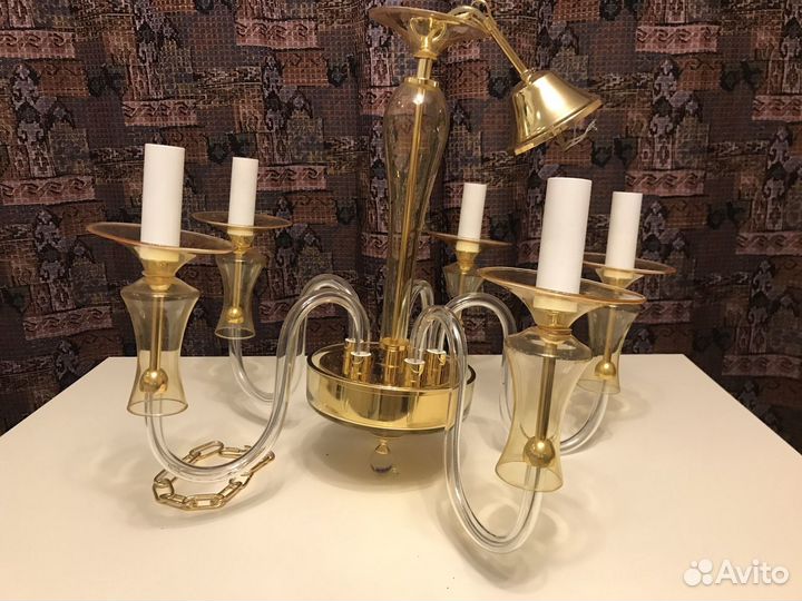 Люстра золотая, прозрачная (Eglo, Австрия)