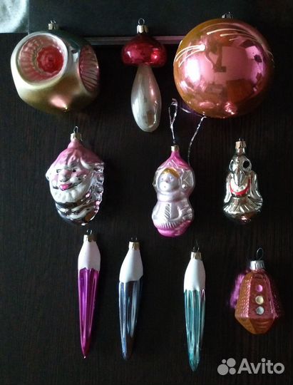 Ёлочные игрушки СССР (стекло), винтаж