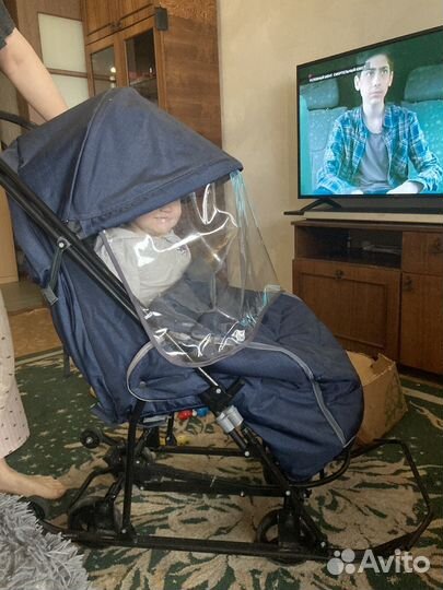 Коляска санки с колесами