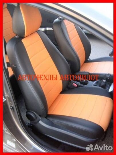 Чехлы Автопилот Kia Ceed 2 из экокожи чёрно-коричн