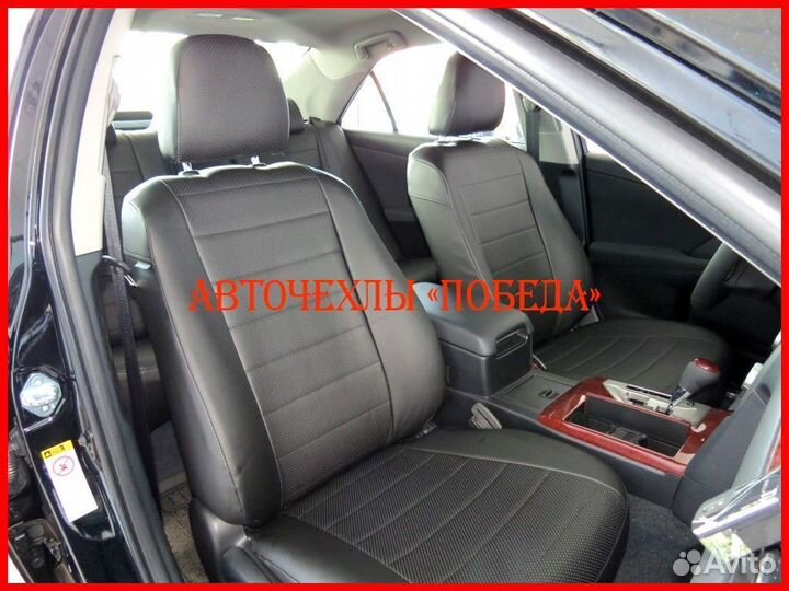 Чехлы Toyota Camry v50 из экокожи чёрные Классика