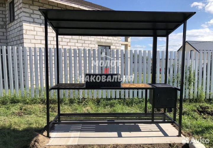 Мангал с печью под казан