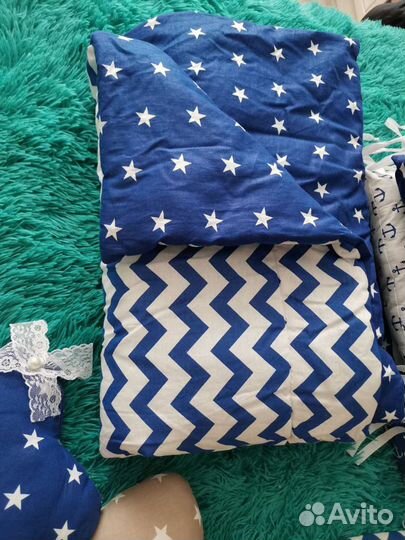 Комплек подушек для детской кроватки. Для мальчика