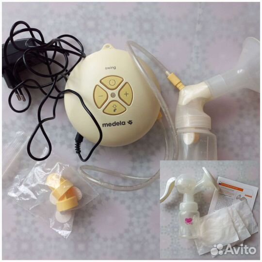 Молокоотсос Medela Swing+ручной Kari+бутылочки