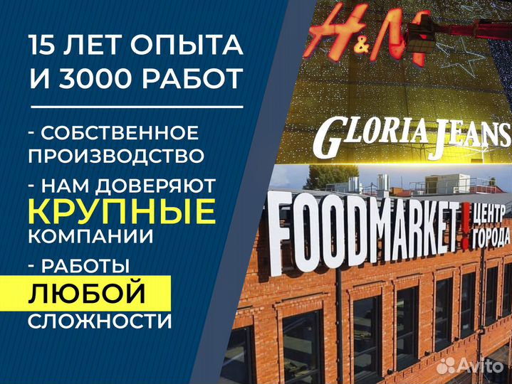 Наружная реклама световые буквы под ключ