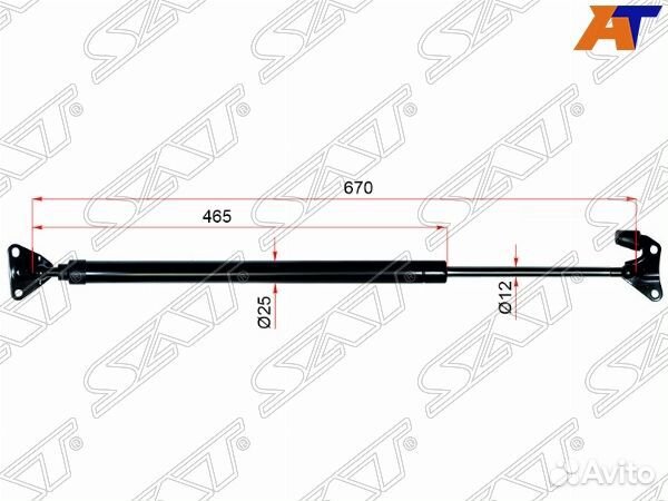 Амортизатор крышки багажника toyota hiace, toyota