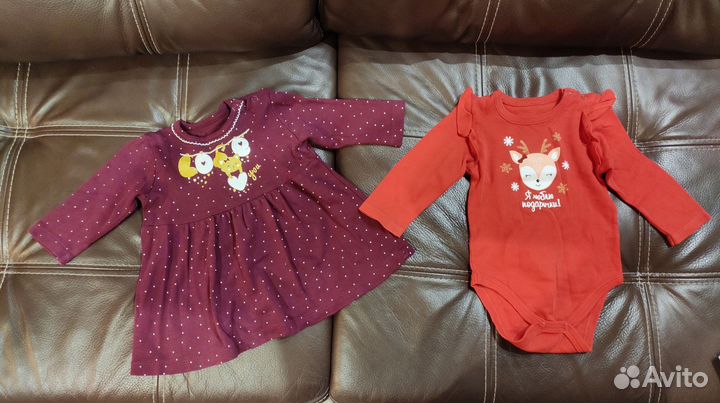 Пакет одежды на девочку размера 68-74