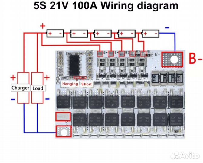 Плата BMS 3S 40, 4S 40A, 5S 100A