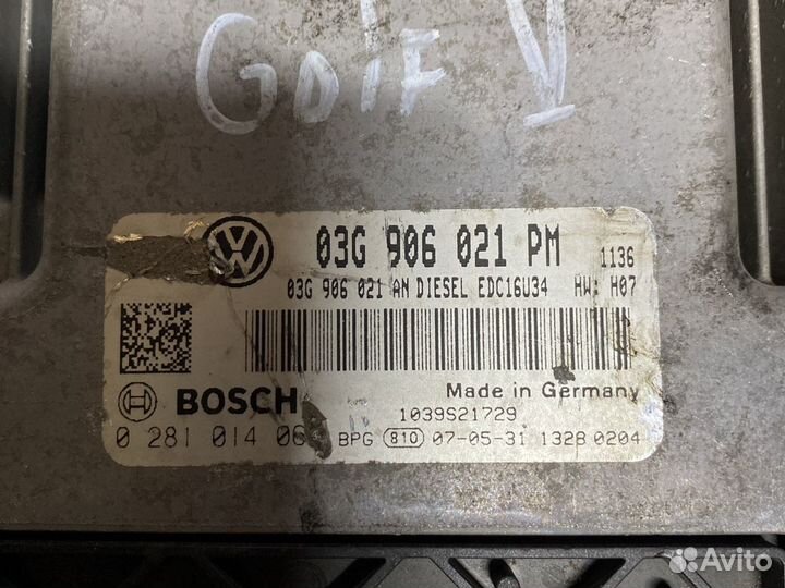 Эбу 03G906021PM Golf V 1.9tdi BXE