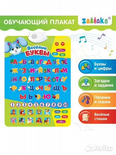 Обучающий плакат «Весёлые буквы»