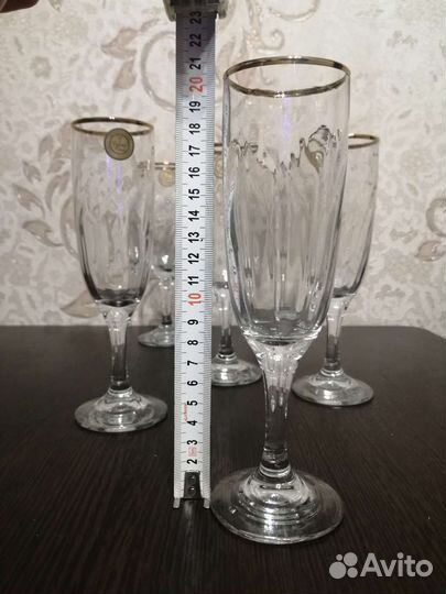 Фужер, бокал для шампанского 6, 12 штук, новые