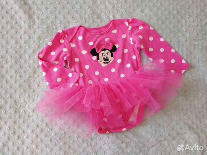 Нарядный бодик на девочку 86 92 см Микки Маус