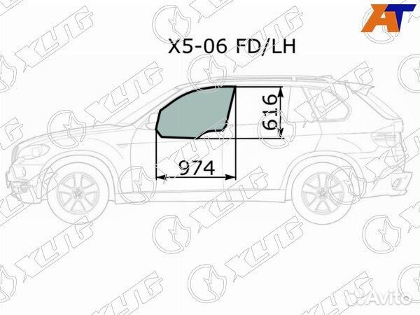 Стекло боковое опускное BMW X5
