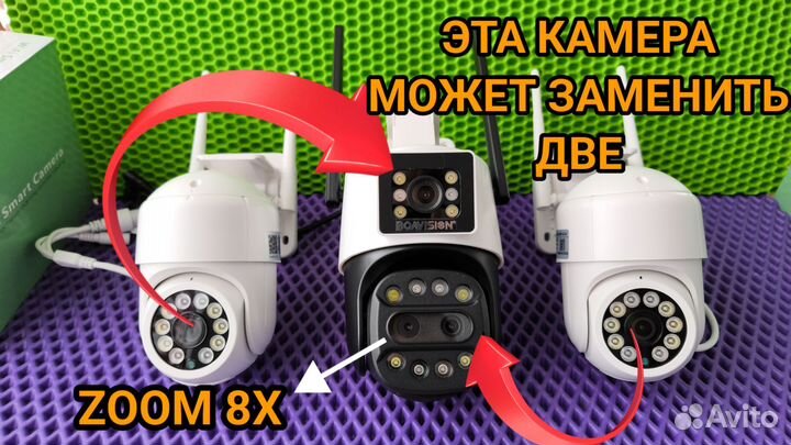 Камера видеонаблюдения уличная поворотная WiFi 4G