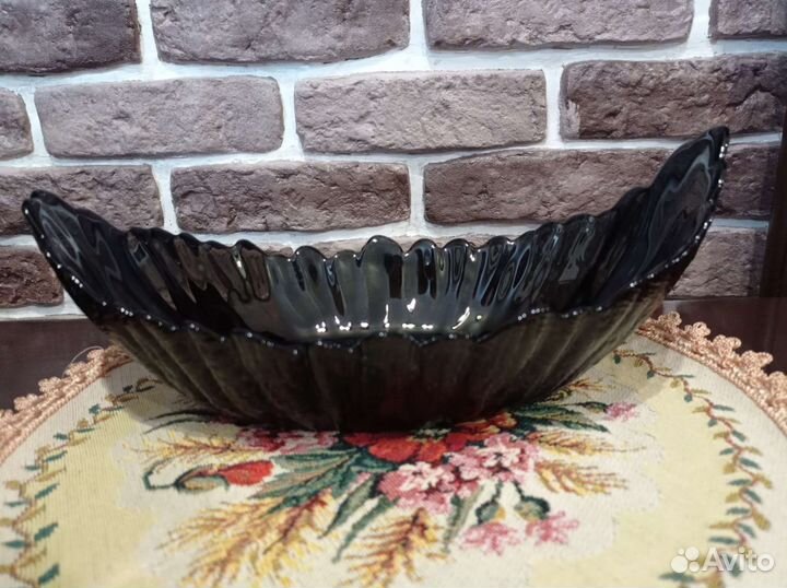 Стеклянная ладья 16х30 см