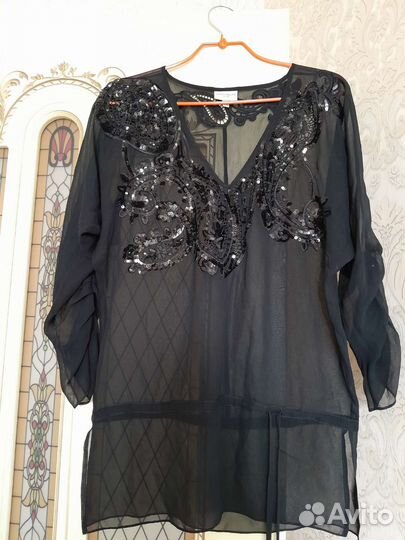 Блуза шифон черная