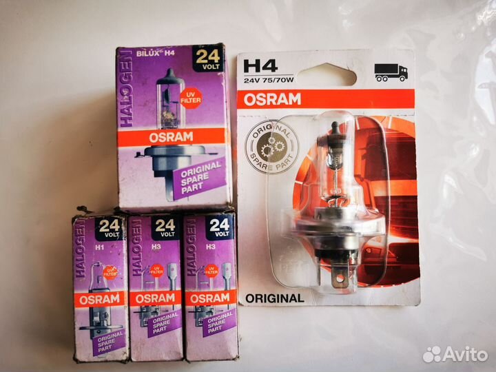 Лампы h4 h1 h3 h7 Osram 24V