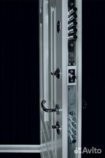 Дверь из стали с двумя панелями мдф