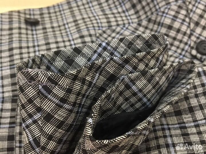 Пиджак женский серый в клетку из 90-ых