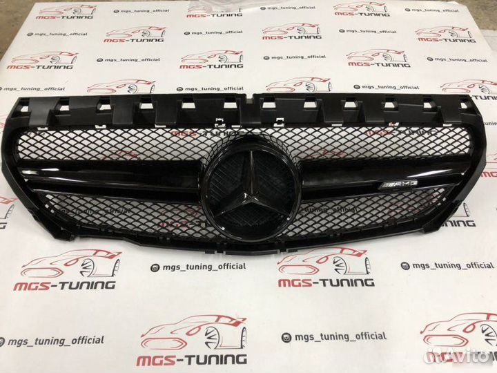 Решетка на Mercedes cla-class 117 45 black + Amg
