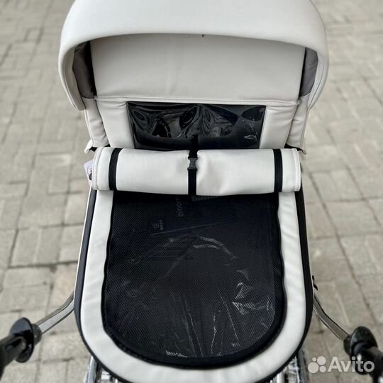 Коляска-люлька Roan Bloom кожа рама хром