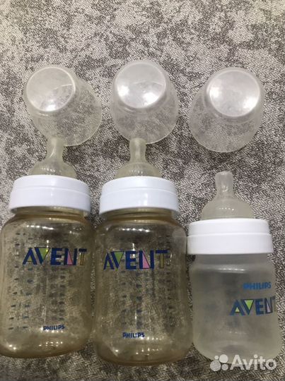 Бутылочки avent + пакеты для стерилизации булочек