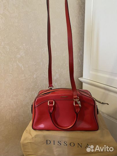 Сумка натуральная кожа красная