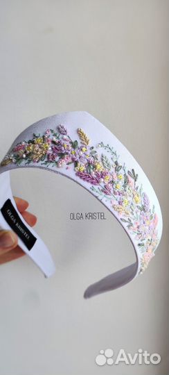 Современный кокошник с вышивкой. Ободок