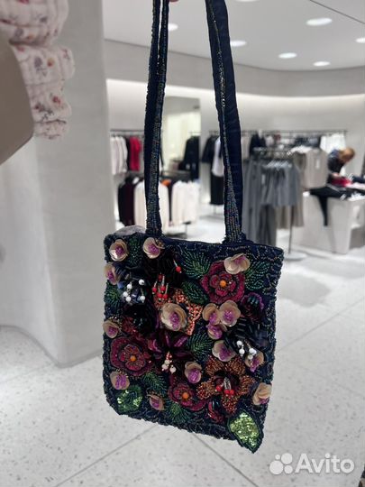 Сумка zara с вышивкой