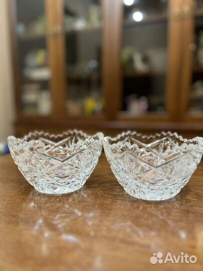 Хрустальные вазы/салатники 2шт