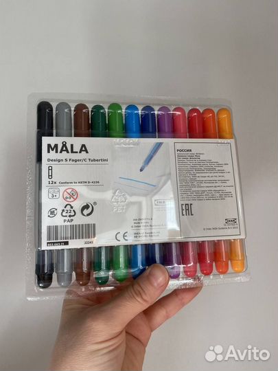 Новые фломастеры и восковые мелки IKEA mala