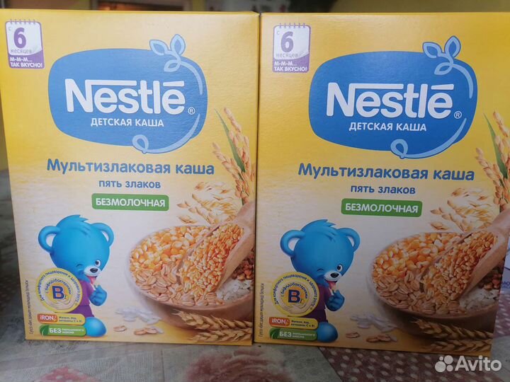 Мультизлаковая безмолочная детская каша Нестле 6м