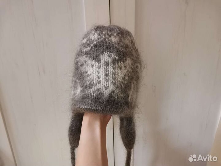 Новая пуховая детская шапка, размер 46-47