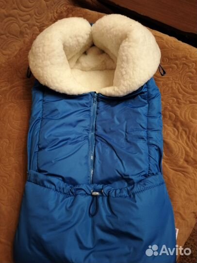 Зимний конверт в коляску на овчине