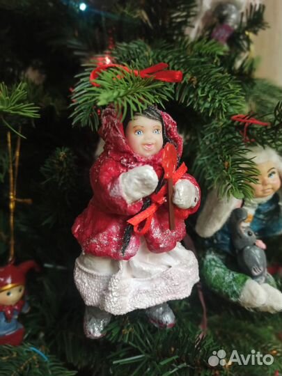 Ватные елочные игрушки новые девочка