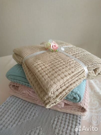 Плед Покрывало Одеяло Подарок Хлопок