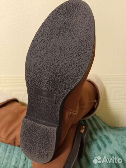 Сапоги женские зимние, нубук, р.40, рыжие, мало бу