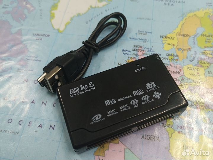 Картридер на 10 карт и переходник RCA