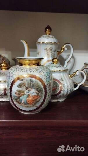 Чайный сервиз мадонна гдр 6 персон+ваза