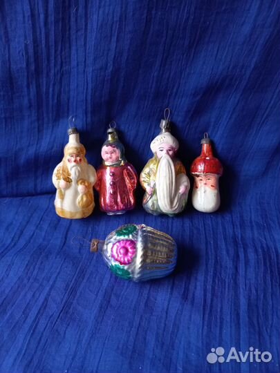 Елочные игрушки грибок,дед мороз,девочка