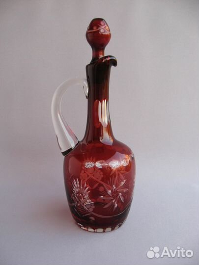 Графин резной рубиновый Бавария 1950-60-е гг. люкс