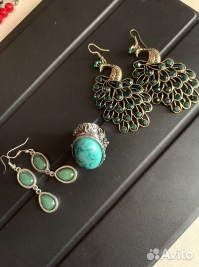 Серьги, колье, кольцо