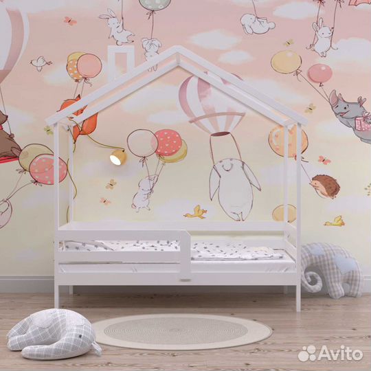 Кроватка детская с бортиком из массиваТеремок